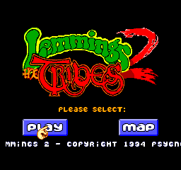 Lemmings 2 - The Tribes (unreleased) Title Screen